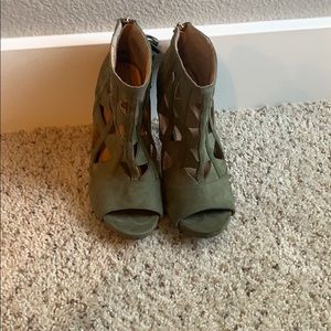 XOXO Green Cutout Booties